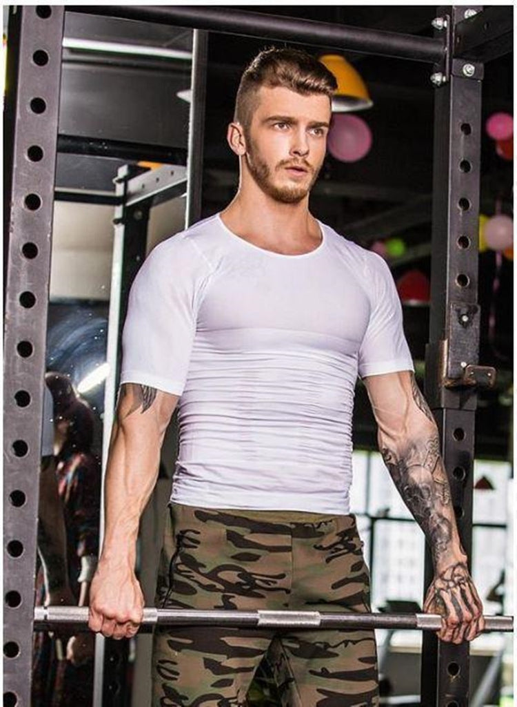 Men's Compression T-Shirt Compression Body Building Shirt for Men Moisture Wicking T-shirt Tights