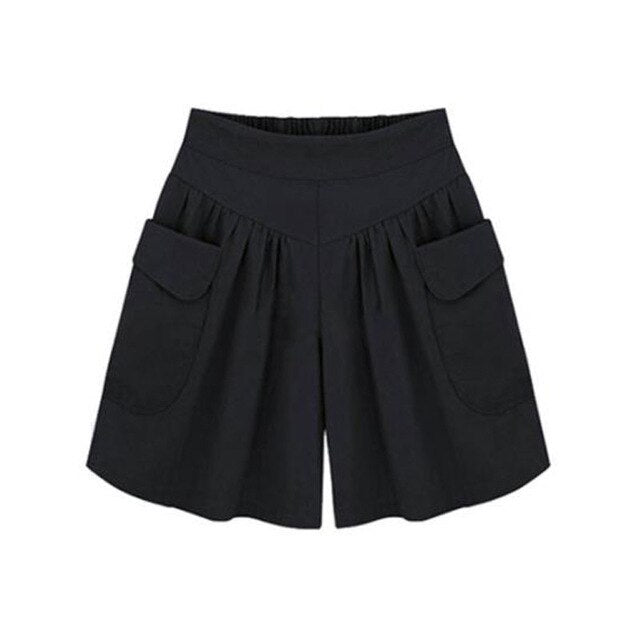 2019 Women Plus Size High Waist Shorts Summer Loose Casual Shorts Fashion Skorts Shorts Beach Large Size Shorts For Women