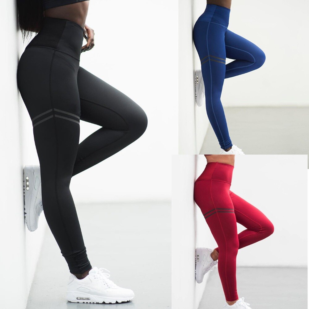 Fashion Push Up Women High Waist Anti-Cellulite Compression Slim Workout Leggings Tummy Control Running Polyester V-Waist Fit