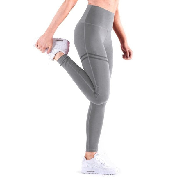 Fashion Push Up Women High Waist Anti-Cellulite Compression Slim Workout Leggings Tummy Control Running Polyester V-Waist Fit