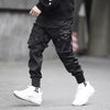 Men  Multi-pocket Ribbons Color Block Black Pocket Cargo Pants 2019 Hot Harem Joggers Harajuku Sweatpant Hip Hop Trousers