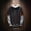 Hooded Hip Hop Men Sweatshirt Top Patchwork Long Sleeve Pullover Hoodies Sweatshirts Pocket Summer Mens Streetwear Large Size