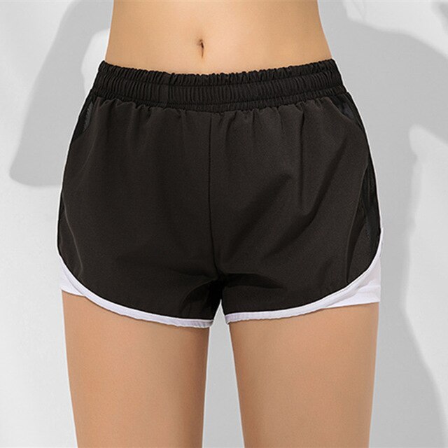 Running Sport Shorts Women 2 in 1 Double layer Shorts Woman Fitness Training Short Pants Built-in Pocket