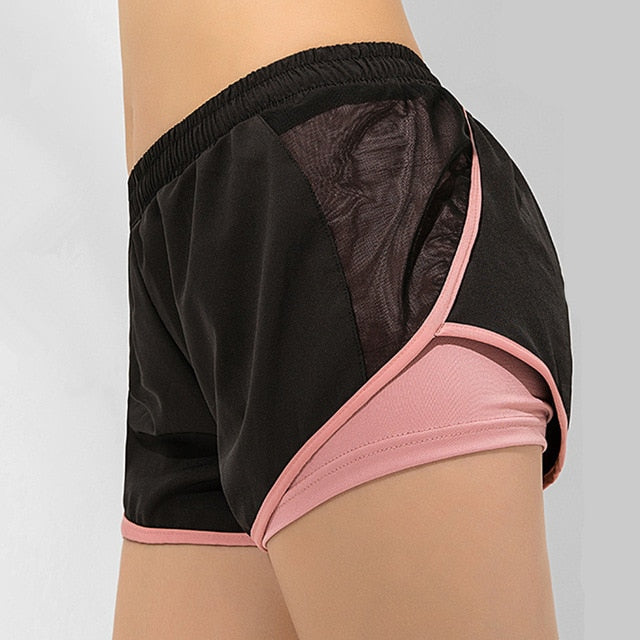 Running Sport Shorts Women 2 in 1 Double layer Shorts Woman Fitness Training Short Pants Built-in Pocket