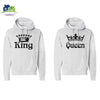 Autumn Winter Knitted King Queen Letter Printed Couple Hoodies Hip Hop Street Wear Sweatshirts Women Hooded Pullover Tracksuits