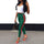 MOONBIFFY 2018 Women High Waist Harem Pants Autumn Elastic Casual Pants Female Workout Green Striped Sporting Pants Trousers