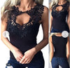 Women Sexy Vest Lace Tops 2019 New Fashion Ladies Casual Camisole Tank Sleeveless V-Neck Solid Slim T-Shirt Tops Hot