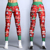 2019 new Christmas Bow Plaid Deer Digital Printing Elastic Pants Women Elegant Skinny Sport Pants