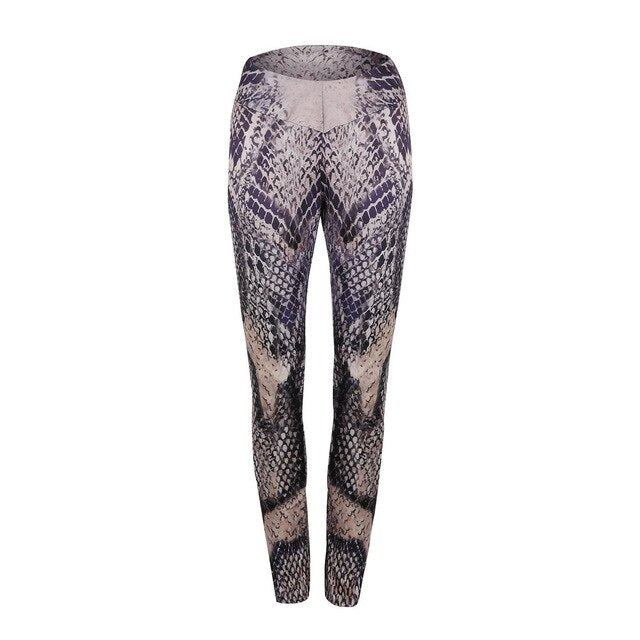 Quality Snake Print Sexy Women Fitness Leggings Push Up High Waist Workout Legging Sporting Clothing Leggins