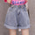 Denim Vintage Light Blue Solid Fashion High Waist Simple 2018 New Arrival Loose Casual Female Shorts